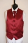 Preview: Set Cutweste Hochzeitsweste Herrenweste Plastron in bordeaux rot