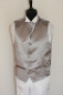 Preview: Set Cutweste Hochzeitsweste Herrenweste Plastron in silber grau