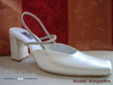 Leder Brautschuhe Margaritha in weiss