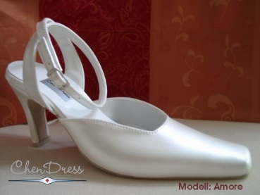 Leder Brautschuhe Amore in weiss