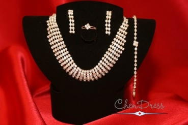 Collier-Set-4tlg. Strass BA4702