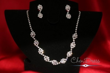 Feines Collier-Set mit Strass Steinen BA4707