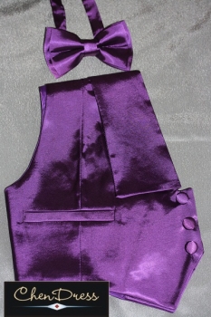 Frackweste Fliege Set aus Satin in aubergine in Sonderangebot!!!