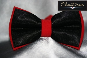 bowtie of sateen in black and red