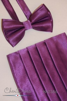 Kummerbund-Fliege-Set in violett-magenta