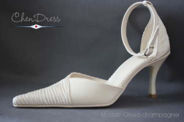 bridal shoes Ofelia from artificial leather, Satin