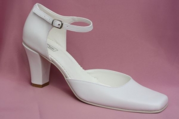 Leder Brautschuhe Diva in weiss