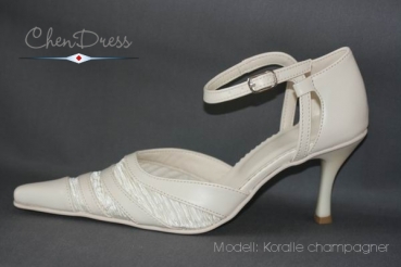 Brautschuhe Koralle in ivory / hellcreme