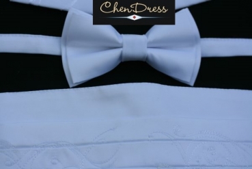 Cummerbund of sateen in white