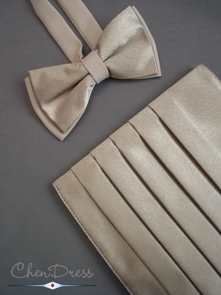 Kummerbund-Fliege-Set in creme