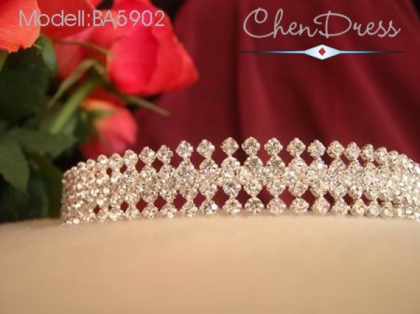 Diadem Tiara Brautschmuck Strass Steine Hochzeit BA5902