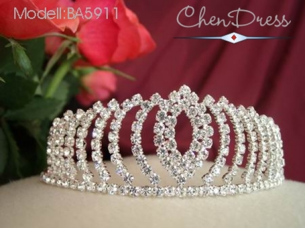 Diadem Tiara Strass Steinen Hochzeit Brautschmuck BA5911