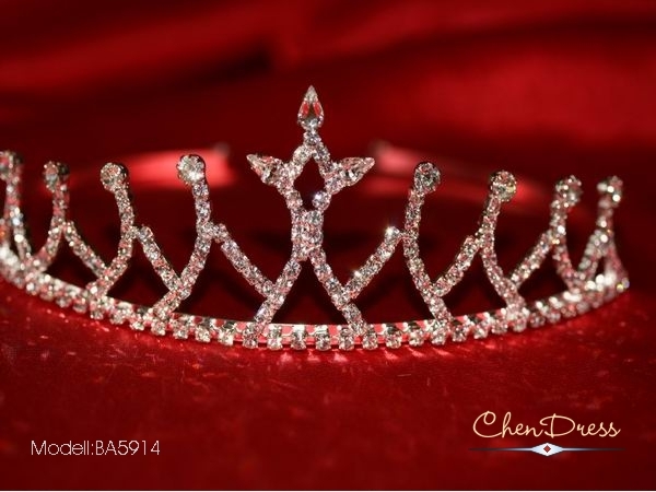 Diadem Tiara mit edlem Strass Steinen Hochzeit BA5914