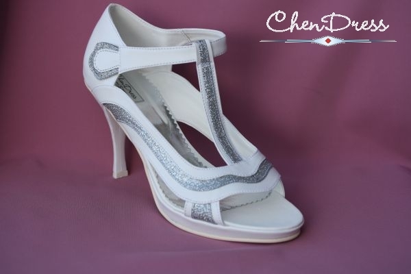 Brautschuhe Tanzschuhe Victoria in weiss / silber