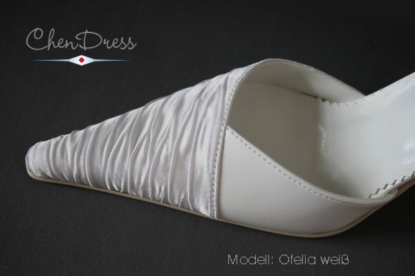 bridal shoes Ofelia from artificial leather, Satin