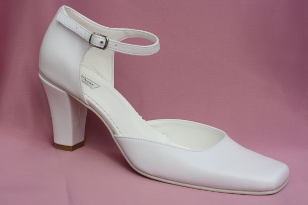 Leder Brautschuhe Diva in weiss