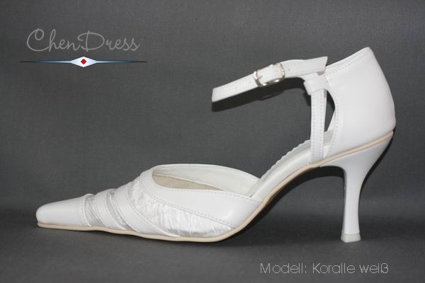 Brautschuhe Koralle in weiss