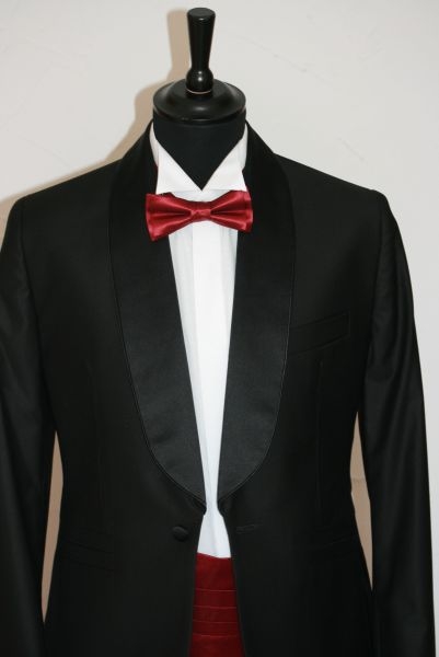 Smoking Herrenanzug Dinner Jacket ChenDress in schwarz 2 teilig