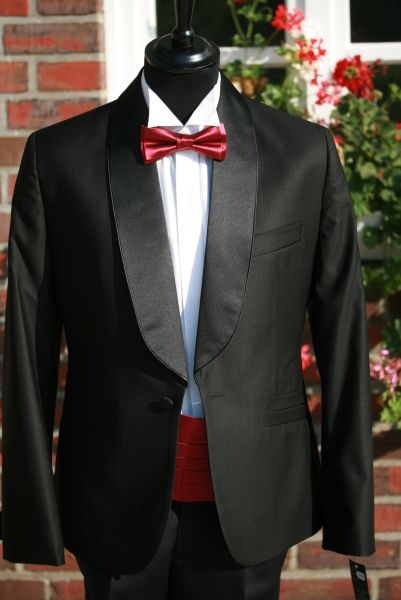 Smoking Herrenanzug Dinner Jacket ChenDress in schwarz 2 teilig