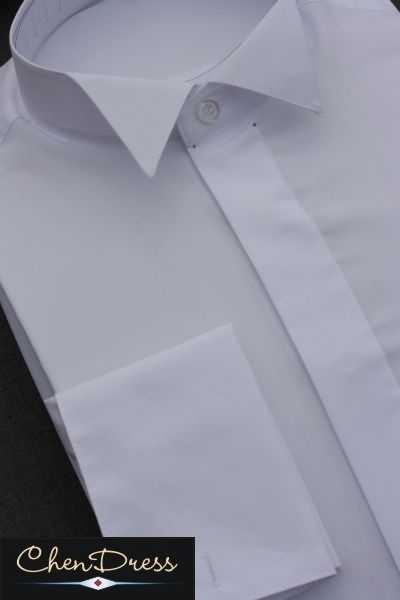 Frackhemd Kläppchenkragen in weiß