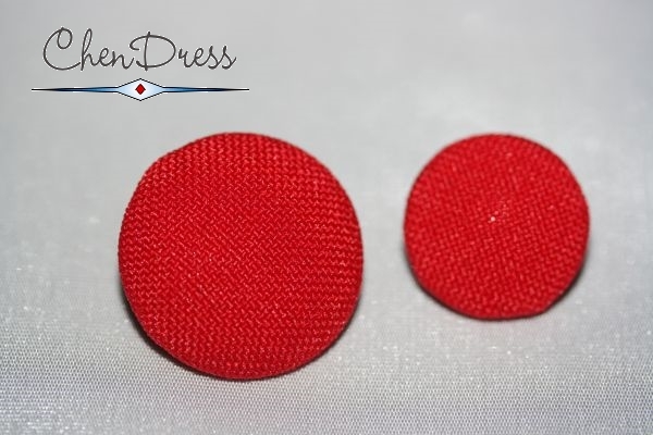 Knopf rot mit Gabardin bezogen groß 2,0 cm