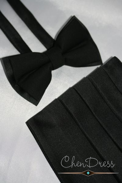 Cummerbund of sateen in black