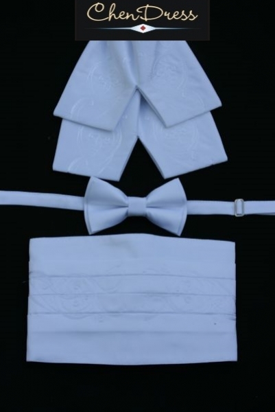 Cummerbund of sateen in white